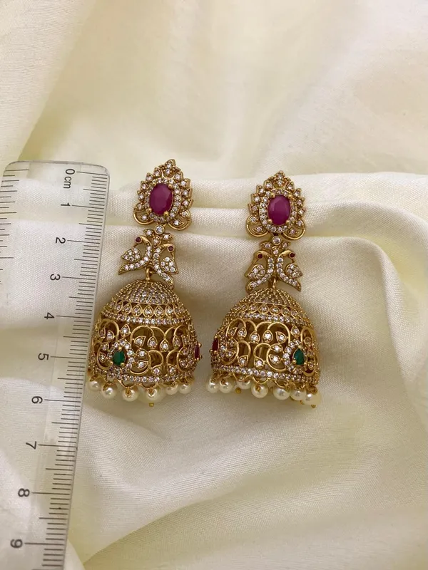 Antique_peacock_design_matte_finish_Jhumka