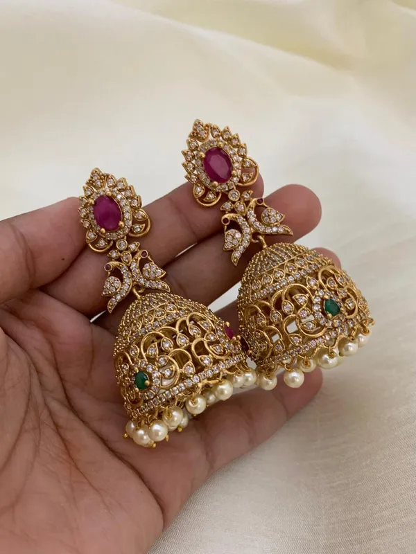 Antique_peacock_design_matte_finish_Jhumka