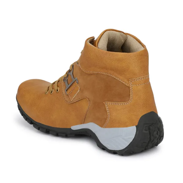 Tan_Brown_Leatherette_And_Airmix_Lace_Ups_Boots_For_Men