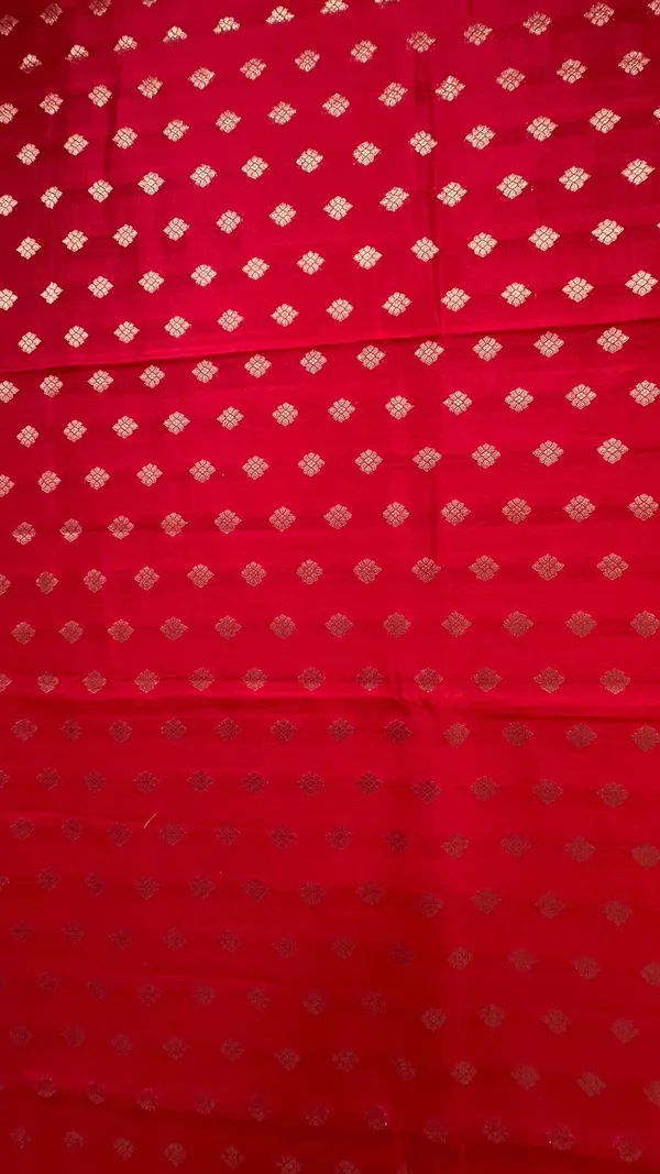 Humairah_Pure_Handwoven_Red_Chiniya_Silk_Gold_Zari_Booti_Paisley_Mina_Anchal_with_Paisley_Mina_Zari_Border_Banarasi_Saree_with_Red_Blouse_piece