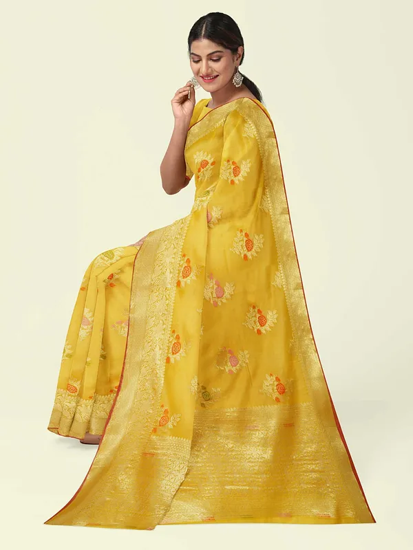 Gold_Cotton_Silk_Banarasi_Sarees_For_Women