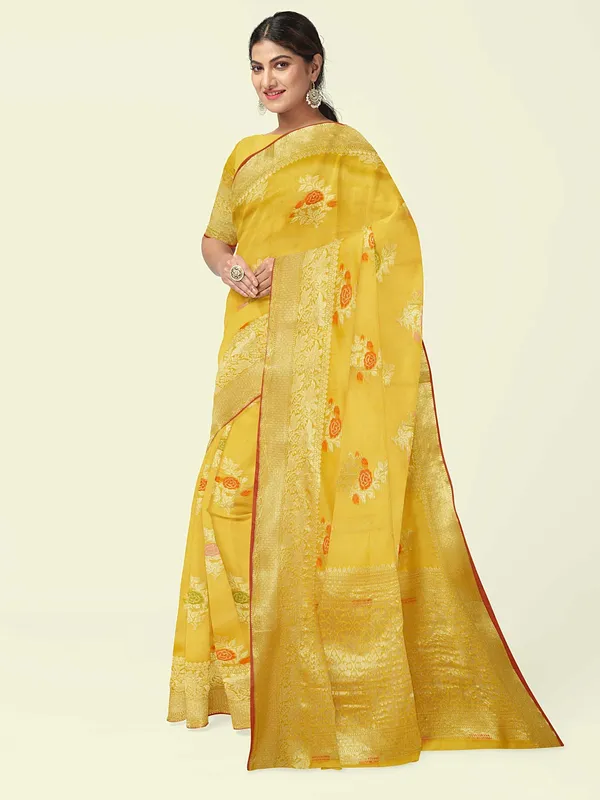 Gold_Cotton_Silk_Banarasi_Sarees_For_Women