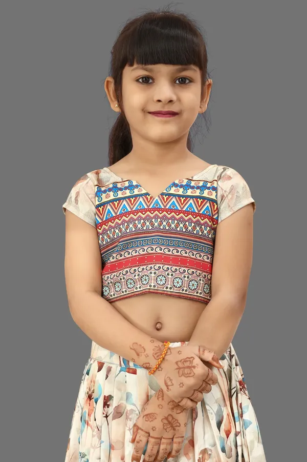 White_Cotton_Blend_Printed_Ethnic_Wear_Lehenga_Choli_And_Dupatta_Set_For_Girls
