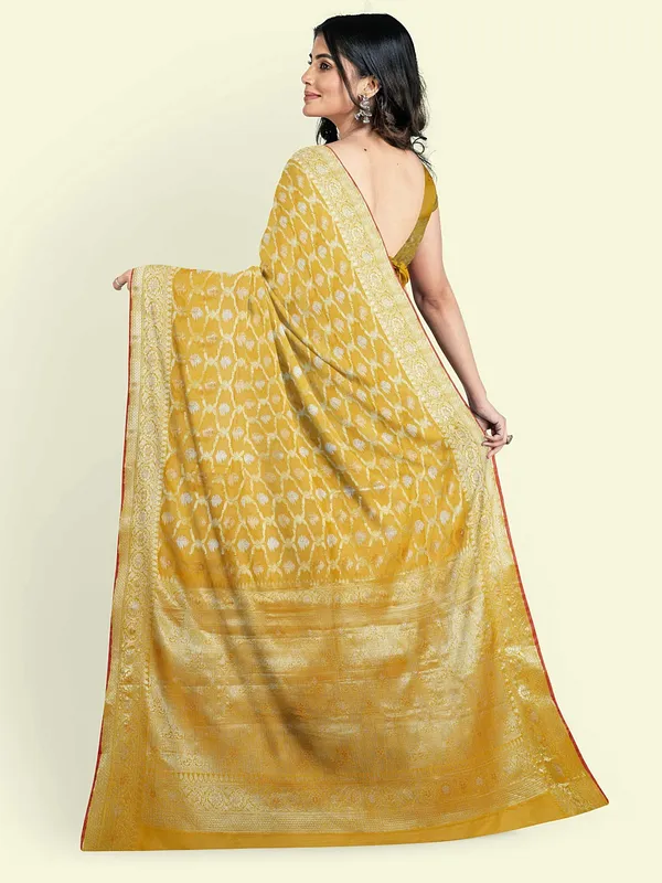 Mustard_Cotton_Silk_Banarasi_Sarees_For_Women