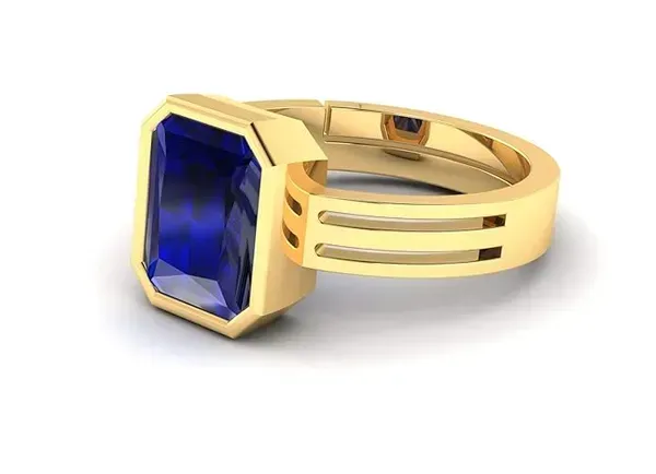 Blue_Sapphire_Created_Gold_Plated_Panchdhatu_Adjustable_Neelam_Ring_For_Men_&_Women_From_4.25_Ratti_To_20.25_Ratti