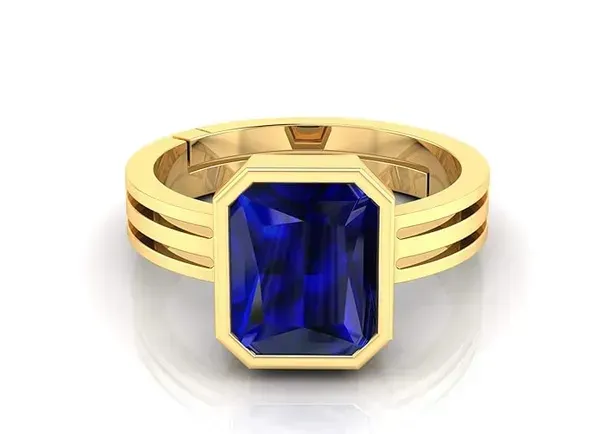 Blue_Sapphire_Created_Gold_Plated_Panchdhatu_Adjustable_Neelam_Ring_For_Men_&_Women_From_4.25_Ratti_To_20.25_Ratti
