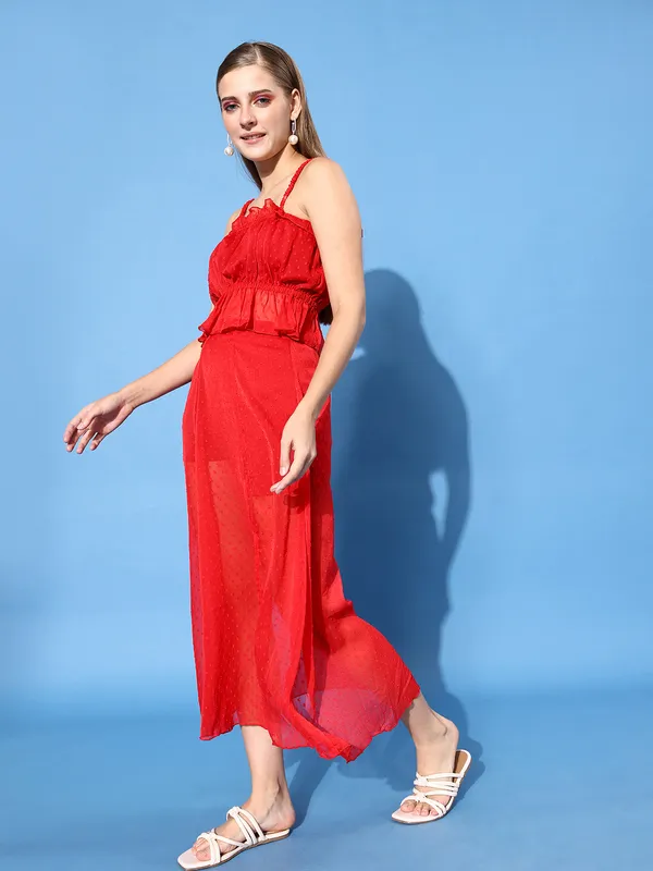 Women_Red_Self_Design_Dobby_Weave_Top_with_Skirt_Co-ords_Set