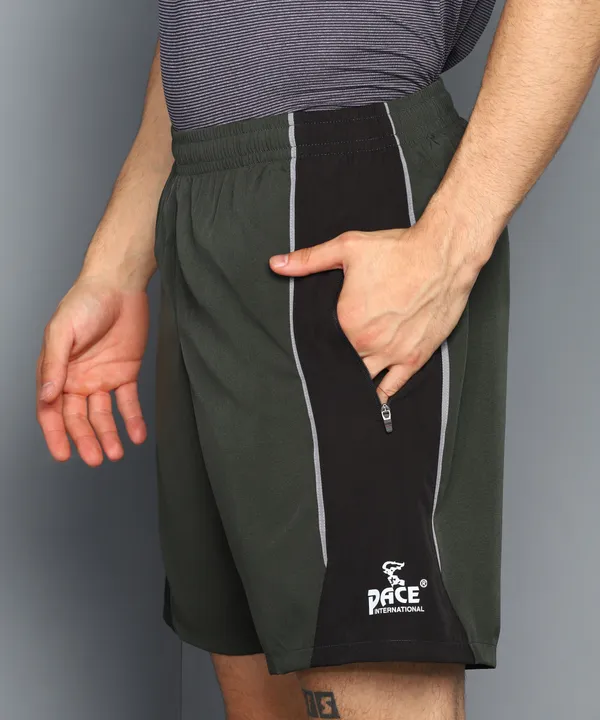 Bottle_Green_&_Black_Shorts_For_Men