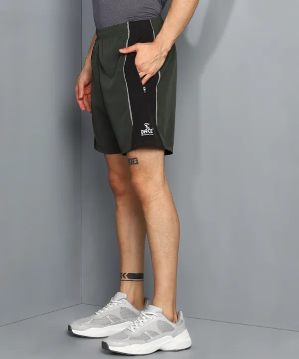 Bottle_Green_&_Black_Shorts_For_Men