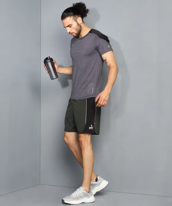 Bottle_Green_&_Black_Shorts_For_Men