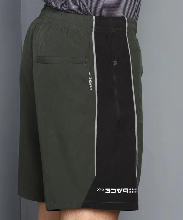 Bottle_Green_&_Black_Shorts_For_Men