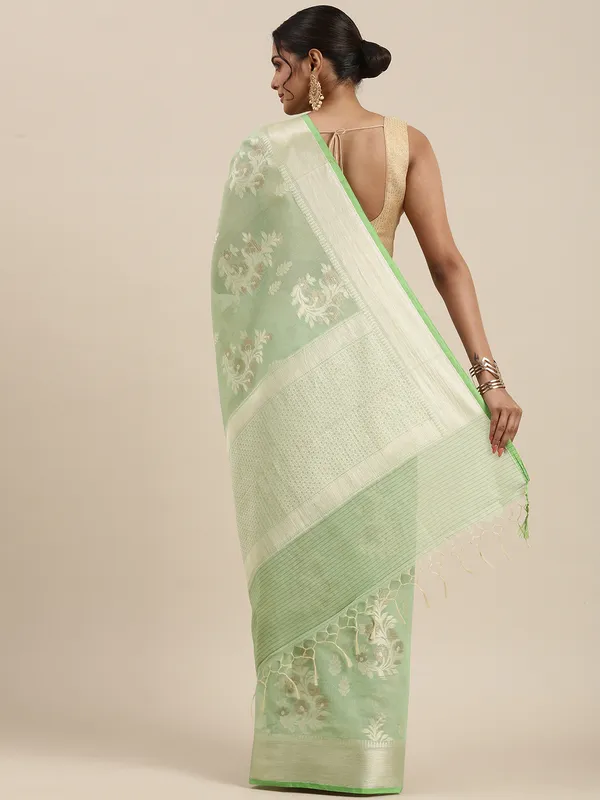 Green_Masrise_Cotton/Cotton_Banarasi_Sarees_For_Women