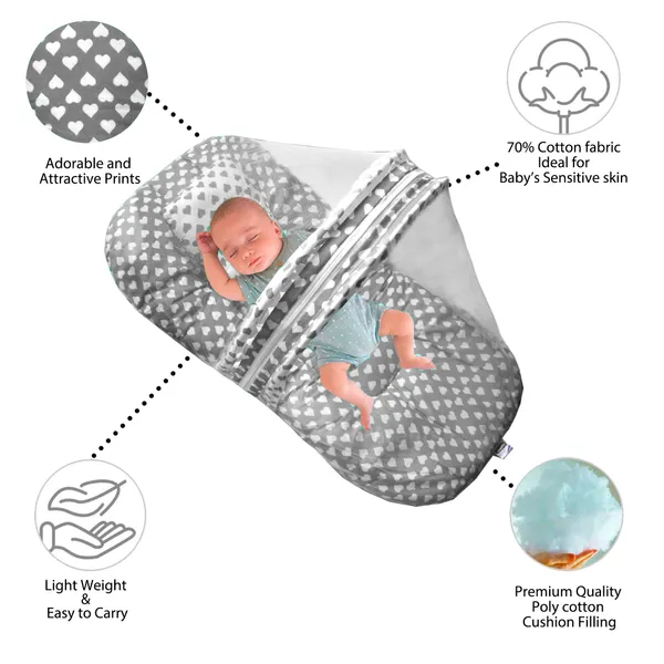 Rosy_Baby_Bedding_Set_with_Pillow_and_Drysheet_Combo_(Gray)