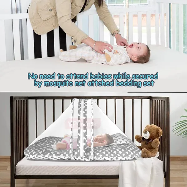 Rosy_Baby_Bedding_Set_with_Pillow_and_Drysheet_Combo_(Gray)