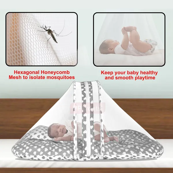Rosy_Baby_Bedding_Set_with_Pillow_and_Drysheet_Combo_(Gray)