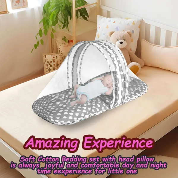 Rosy_Baby_Bedding_Set_with_Pillow_and_Drysheet_Combo_(Gray)