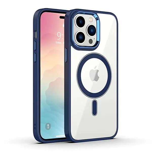 AS PLATINUM Metal Lens Frame HD Clear Acrylic Hard Magnetic Phone Case  Wireless Charging Back Cover for Apple iPhone 14 Pro inch/14 Pro Max 