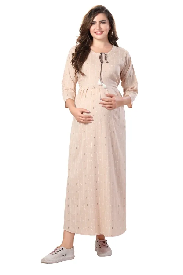 Light_Peach_Maternity_Chic_Maternity_Wear_Kurti_For_Women