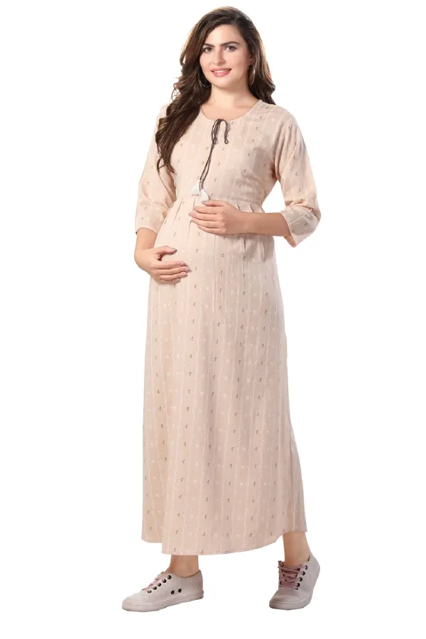 Light_Peach_Maternity_Chic_Maternity_Wear_Kurti_For_Women