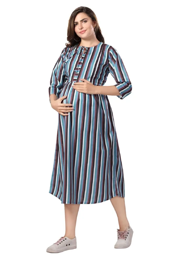 Blue_Maternity_Dress_|_Elevate_Your_Maternity_Style_Maternity_Wear_Kurti_For_Women
