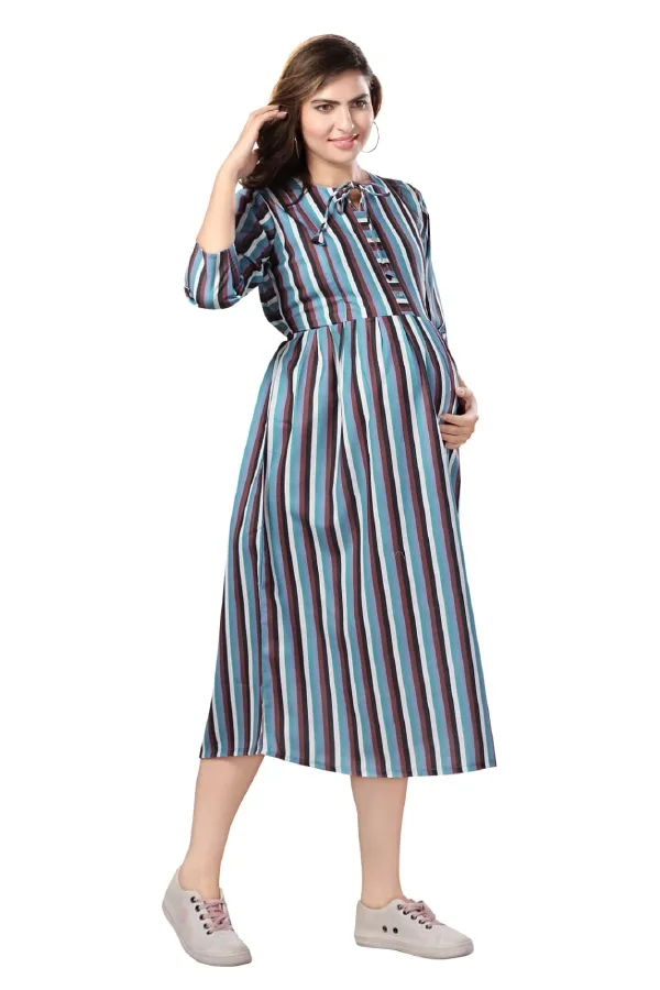 Blue_Maternity_Dress_|_Elevate_Your_Maternity_Style_Maternity_Wear_Kurti_For_Women