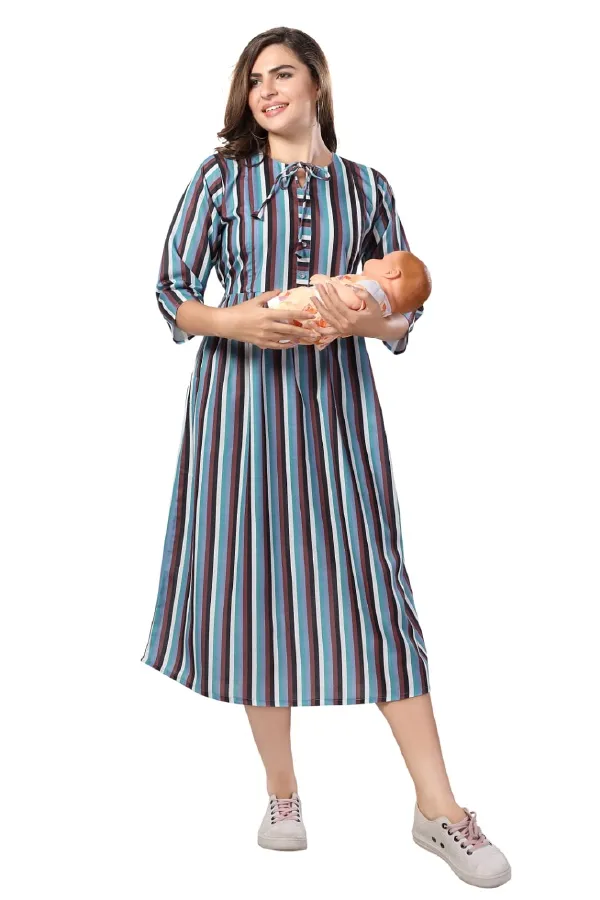 Blue_Maternity_Dress_|_Elevate_Your_Maternity_Style_Maternity_Wear_Kurti_For_Women