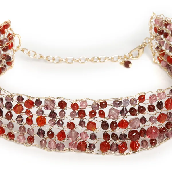 Maroon_Amythyst_Beaded_Croshe_Choker_For_Women