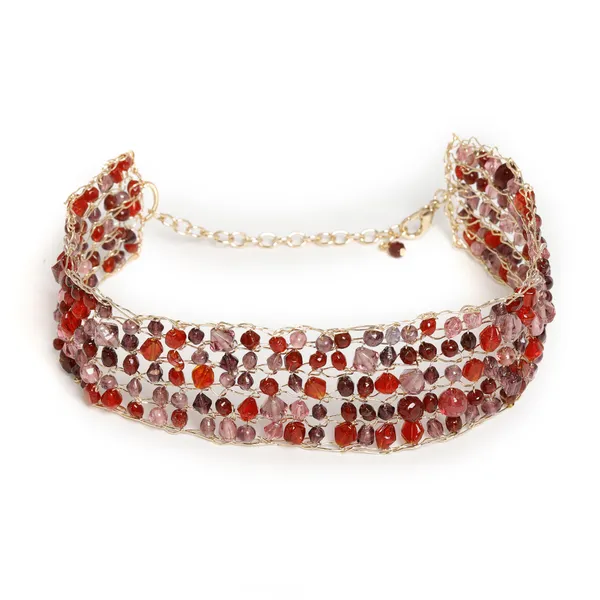 Maroon_Amythyst_Beaded_Croshe_Choker_For_Women