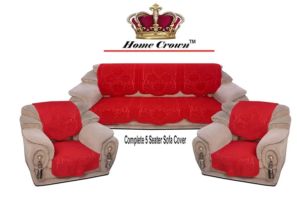 5_Seater_Cotton_Fabric_Floral_Sofa_and_Chair_Cover_Set_(Red/Maroon,_Standard_Size)