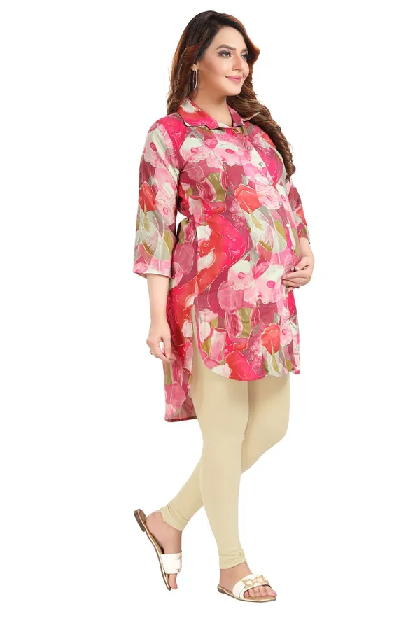 Peach_Maternity_Dress_|_Rayon_Printed_Maternity_Dress_For_Women