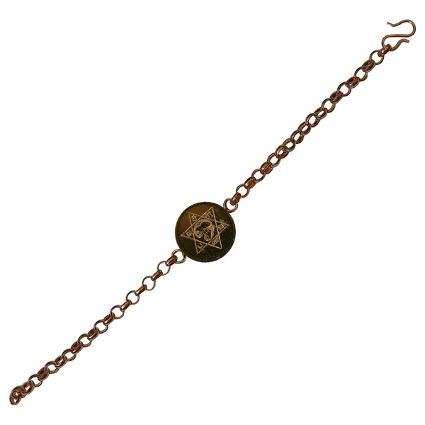 Murugan_Mantra_Shatkona_Yantra_Om_Saravana_Bhava_Hand_Crafted_Copper_Chain_Bracelet_Adjustable_Kappu_Kankanam_For_Men_And_Women