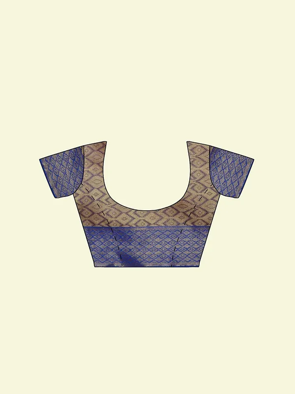 Blue_Cotton_Blend_Banarasi_Sarees_For_Women