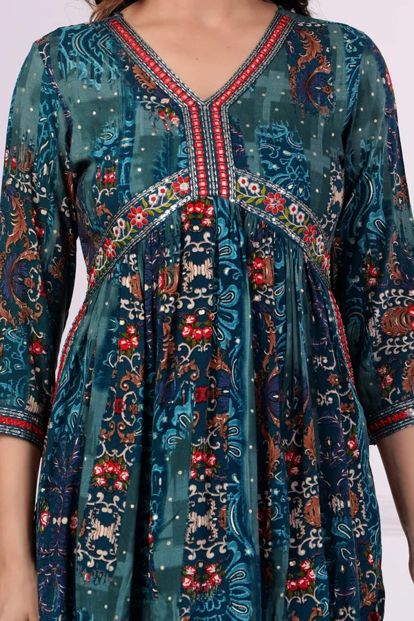 Blue_Kurta_Pant_Dupatta_Set_For_Women
