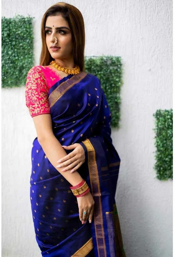 Blue_Woven_Kanjivaram_Silk_Saree_with_Saree_Cover