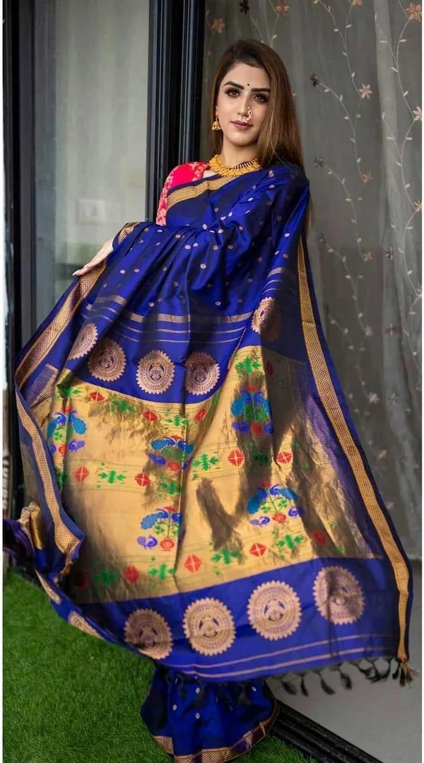 Blue_Woven_Kanjivaram_Silk_Saree_with_Saree_Cover