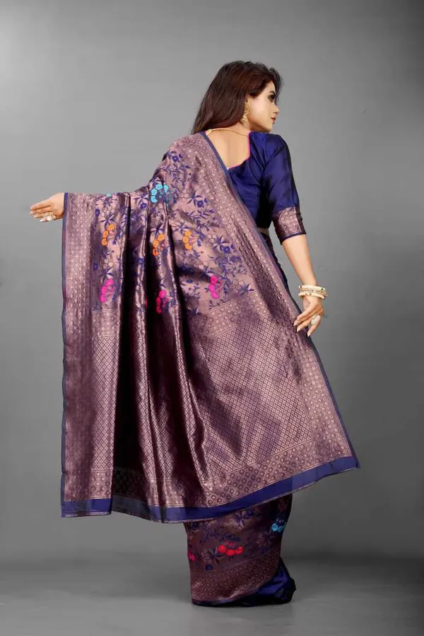 Women_Elegance_Dark_Blue_Woven_Banarasi_Jacquard_Saree_Unstitched_Blouse_Piece_(For_Women)