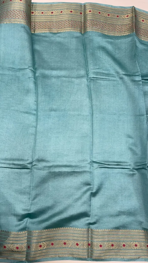 Humairah_Pure_Handwoven_Sea_green_Chiniya_Silk_Gold_Floral_Zari_Booti_with_Minakari_Zari_Border_Banarasi_Saree_with_Sea_green_Blouse_piece