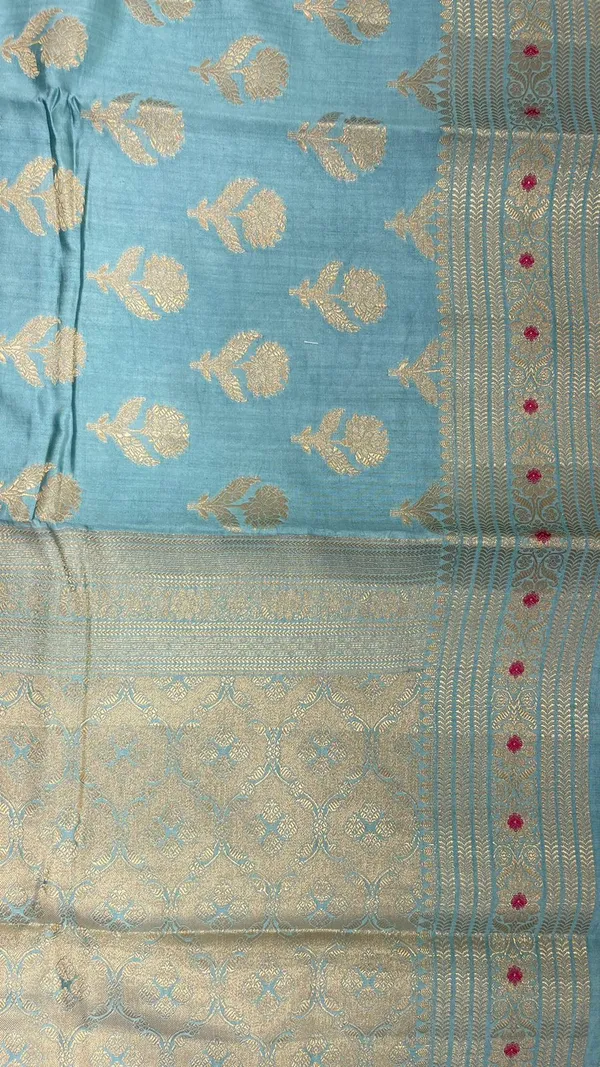 Humairah_Pure_Handwoven_Sea_green_Chiniya_Silk_Gold_Floral_Zari_Booti_with_Minakari_Zari_Border_Banarasi_Saree_with_Sea_green_Blouse_piece