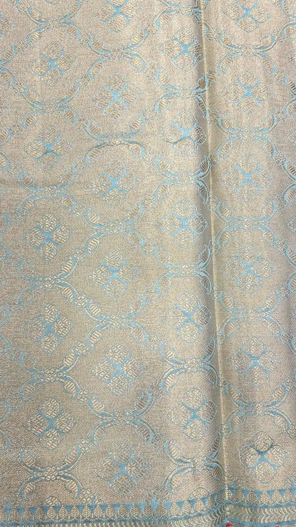 Humairah_Pure_Handwoven_Sea_green_Chiniya_Silk_Gold_Floral_Zari_Booti_with_Minakari_Zari_Border_Banarasi_Saree_with_Sea_green_Blouse_piece