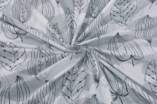 144_TC_Floral_Cotton_Bedsheet_for_Queen_Size_Bed_with_2_Pillow_Covers_-_Grey,_Black_&_White