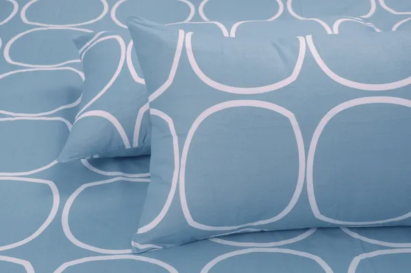 144_TC_Geometric_King_Size_Bedsheet_Cotton_with_2_Pillow_Covers_|_108x108_inch_|_Blue