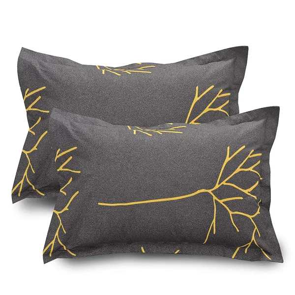144_TC_Floral_Cotton_Single_Bedsheet_with_Pillow_Cover_-_Grey_and_Yellow