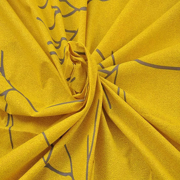 144_TC_Floral_Bed_sheet_for_Single_Set_Bed_with_Pillow_Cover_-_Yellow_&_Grey