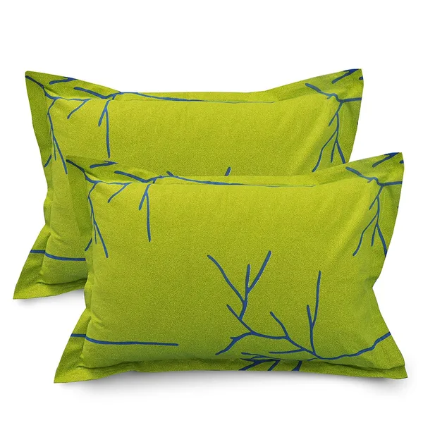 144_TC_Bed_sheet_for_Single_Set_Bed_with_Pillow_Cover_-_Green_and_Blue