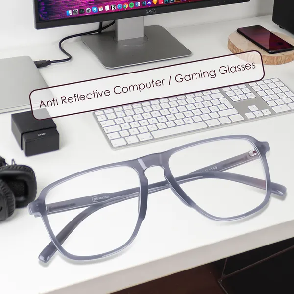 Grey_Full_Rim_Square_Frame_(54_Mm)_-_For_Unisex