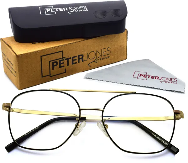 Black,Gold_Full_Rim_Square_Frame_(55_Mm)_-_For_Unisex