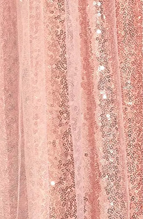 Gold_Sequined_Round_Neck_Long_Dress_For_Girls