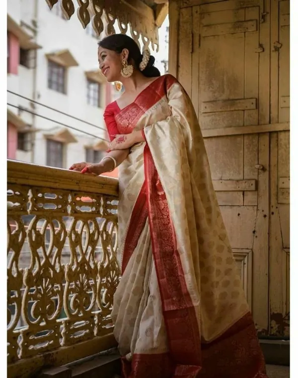 White_Printed_Kanjivaram_Silk_Saree_with_Saree_Cover