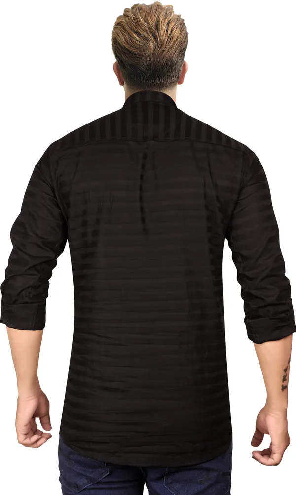 Men's_Black_Cotton_Full_Sleeve_Short_Kurta_Shirt_with_Mandarin_Collar
