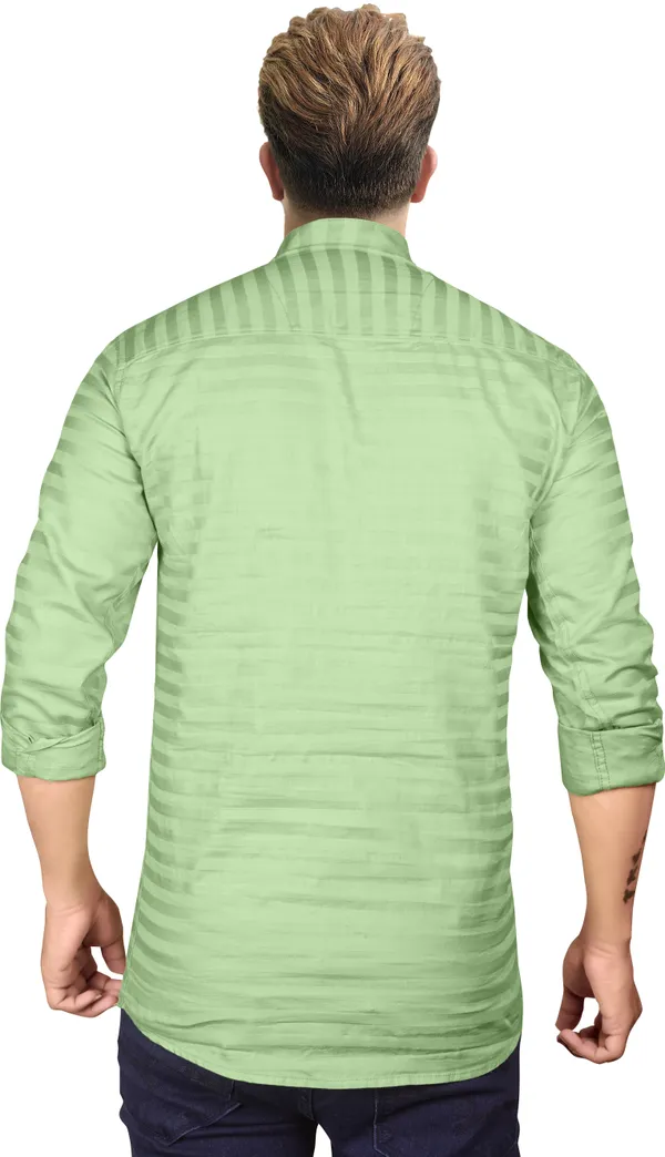 Men's_Green_Cotton_Full_Sleeve_Short_Kurta_Shirt_with_Mandarin_Collar